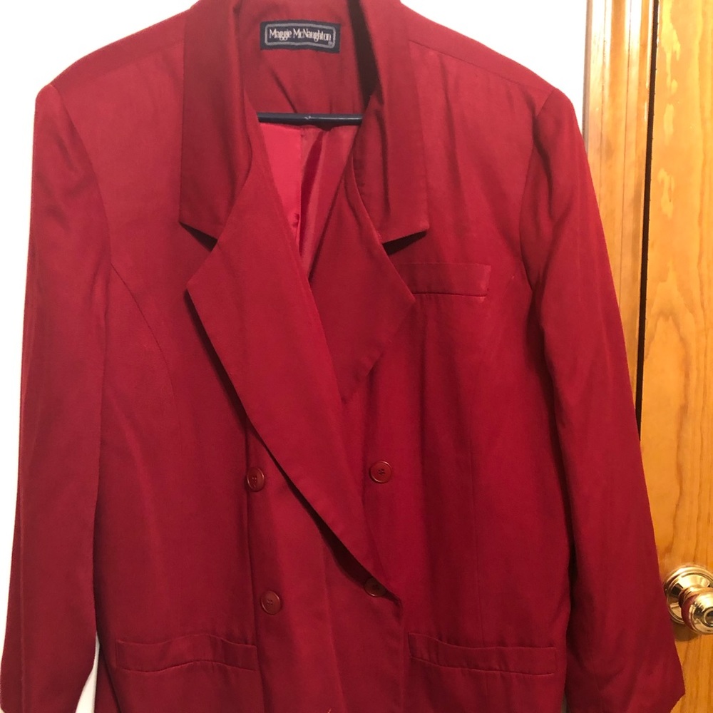 Maggie McNaughton Red Plus Size Blazer Jacket
